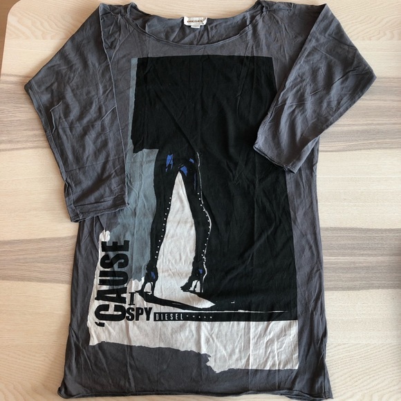 Diesel Tops - Diesel ‘Cause I Spy Grey Top